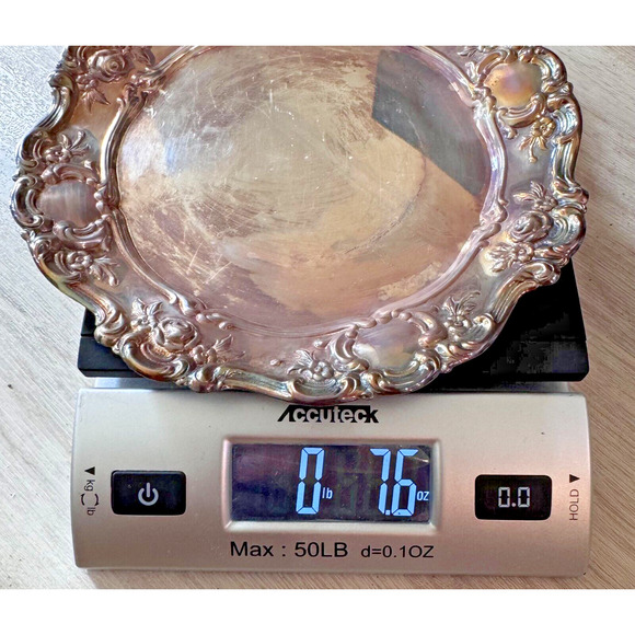 Towle Vintage Silver Plated Master Pattern Serving Rose Tray E.P. 4060 7 3/8" - Picture 11 of 11